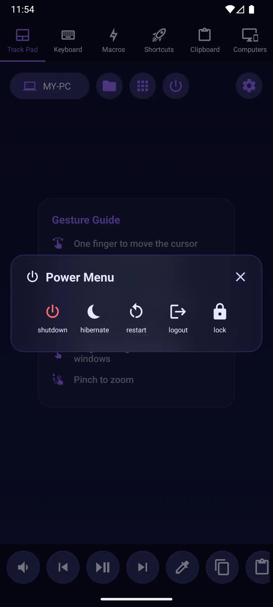 Mobmote power controls