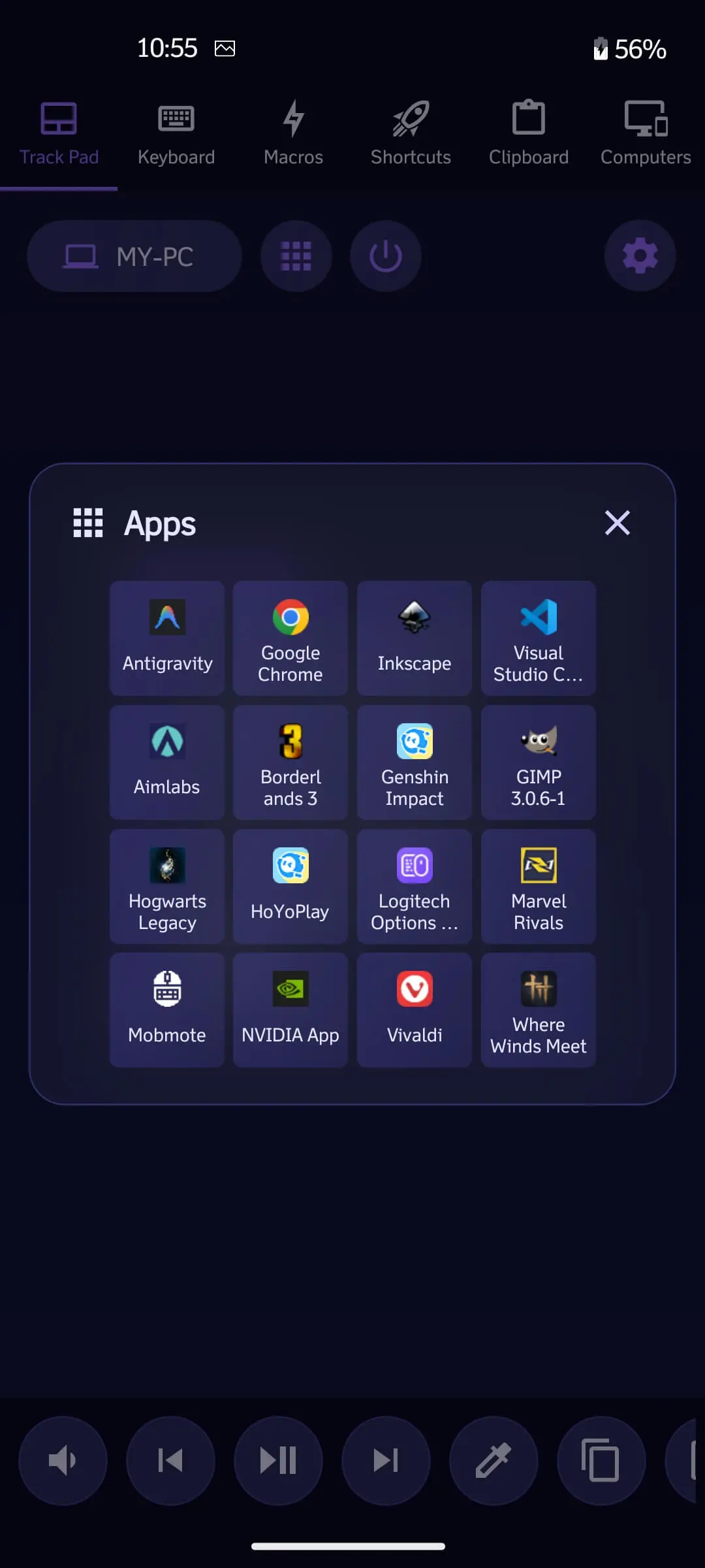 Mobmote App Screenshot Left